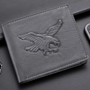 Bald Eagle Grey Wallet -‎ RFID Blocking, Credit Card ID, Bifold, America, USA